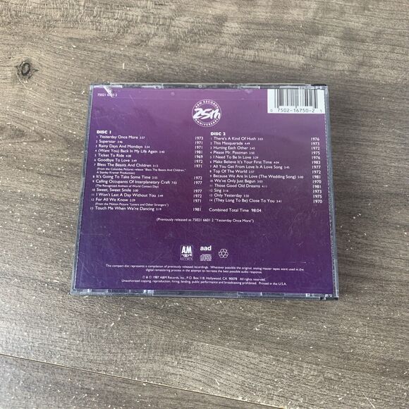 25th Anniversary - Audio CD By Carpenters - VERY GOOD - Picture 2 of 10